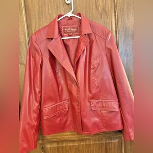 Vintage Marc Mattie MM Essentials Red Vegan Leathet jacket women size large